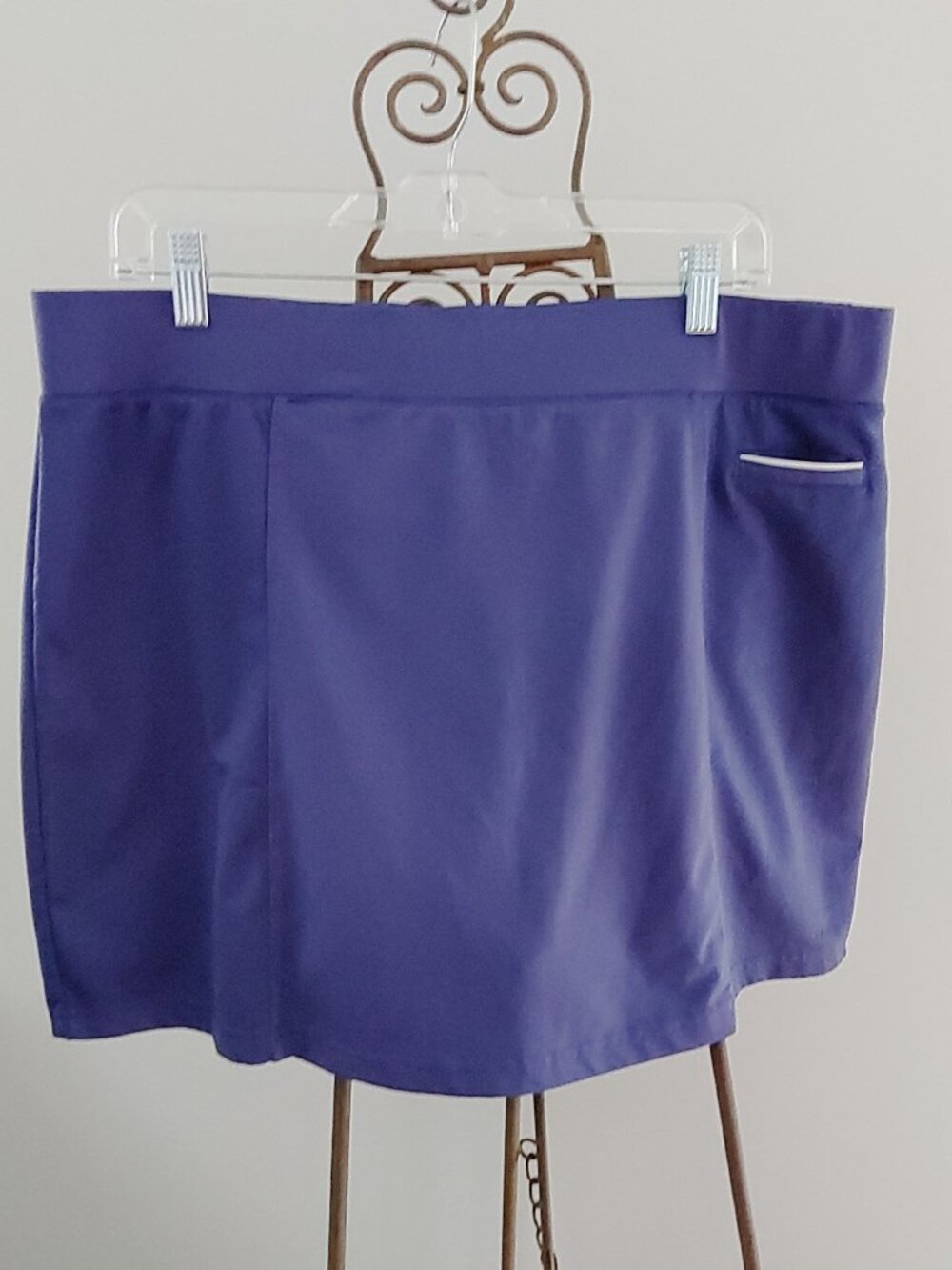 Pebble Beach Skort Dry-Luxe Performance Periwinkle White Pockets Paneled XL